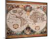 Antique Map, Geographica, c.1630-Henricus Hondius-Mounted Premium Giclee Print