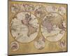 Antique Map, Globe Terrestre, c.1690-Vincenzo Coronelli-Mounted Premium Giclee Print