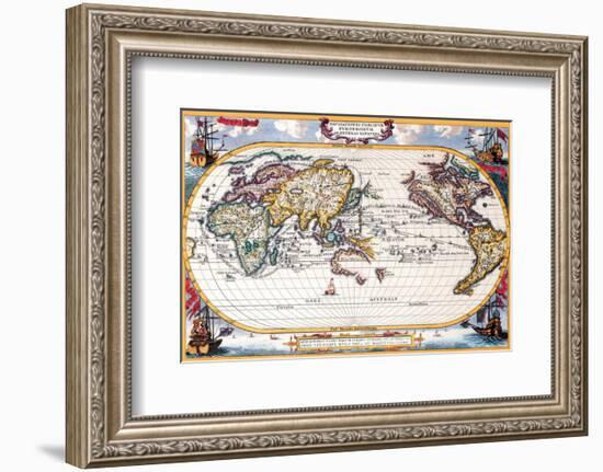 Antique Map, Navigation Map, 1710-Heinrich Schrer-Framed Premium Giclee Print