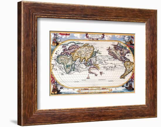 Antique Map, Navigation Map, 1710-Heinrich Schrer-Framed Premium Giclee Print