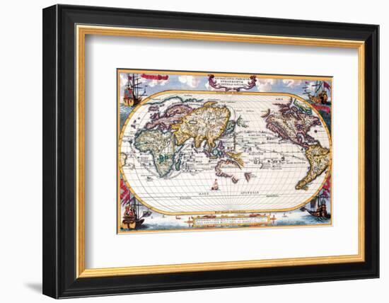 Antique Map, Navigation Map, 1710-Heinrich Schrer-Framed Premium Giclee Print