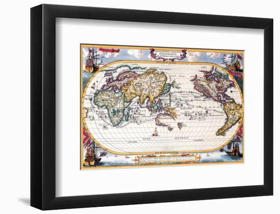 Antique Map, Navigation Map, 1710-Heinrich Schrer-Framed Premium Giclee Print