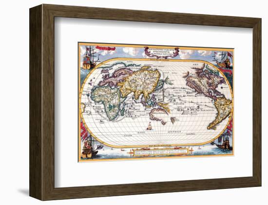 Antique Map, Navigation Map, 1710-Heinrich Schrer-Framed Premium Giclee Print