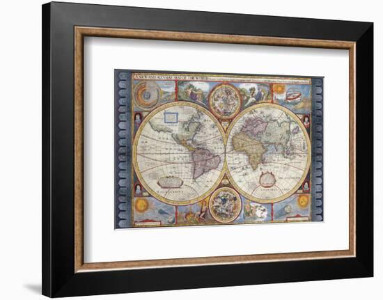 Antique Map, New Map of the World, 1626-John Speed-Framed Premium Giclee Print