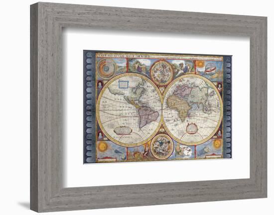 Antique Map, New Map of the World, 1626-John Speed-Framed Premium Giclee Print