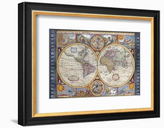 Antique Map, New Map of the World, 1626-John Speed-Framed Premium Giclee Print