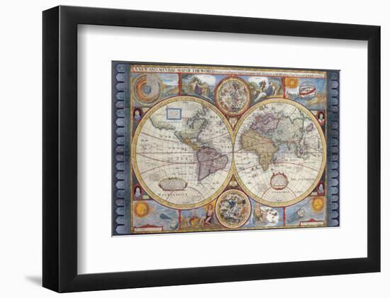 Antique Map, New Map of the World, 1626-John Speed-Framed Premium Giclee Print