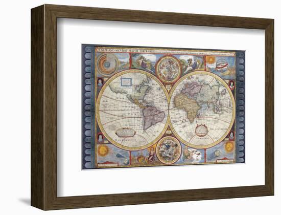 Antique Map, New Map of the World, 1626-John Speed-Framed Premium Giclee Print