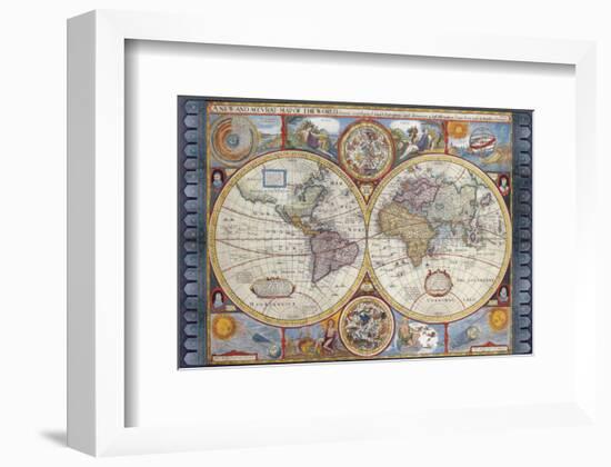 Antique Map, New Map of the World, 1626-John Speed-Framed Premium Giclee Print