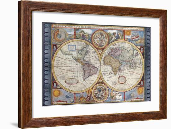 Antique Map, New Map of the World, 1626-John Speed-Framed Premium Giclee Print