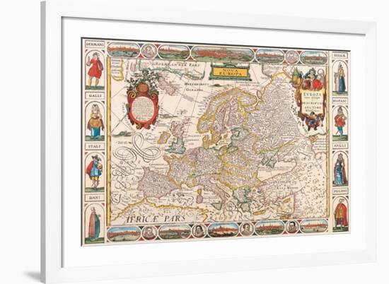 Antique Map, Nova Europa, 1652-Nicholas Visscher-Framed Art Print