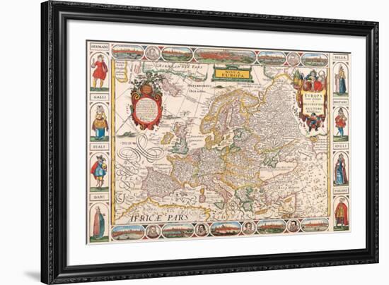 Antique Map, Nova Europa, 1652-Nicholas Visscher-Framed Art Print