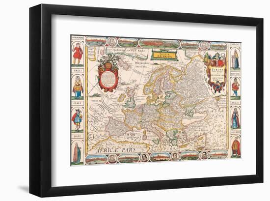 Antique Map, Nova Europa, 1652-Nicholas Visscher-Framed Art Print