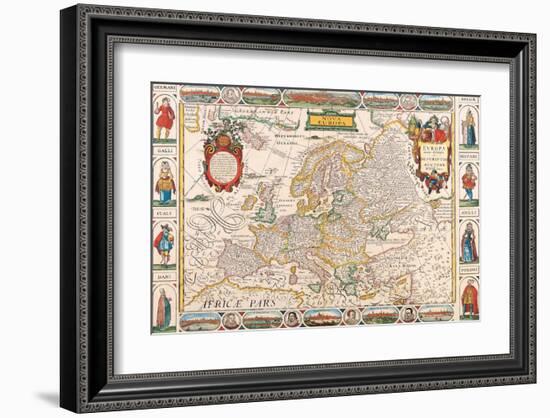 Antique Map, Nova Europa, 1652-Nicholas Visscher-Framed Art Print