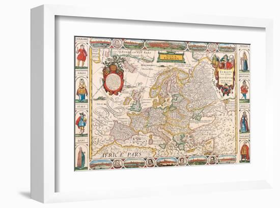 Antique Map, Nova Europa, 1652-Nicholas Visscher-Framed Art Print