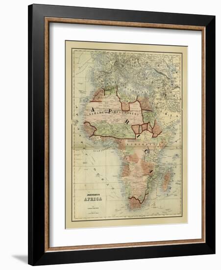 Antique Map of Africa-Alvin Johnson-Framed Art Print