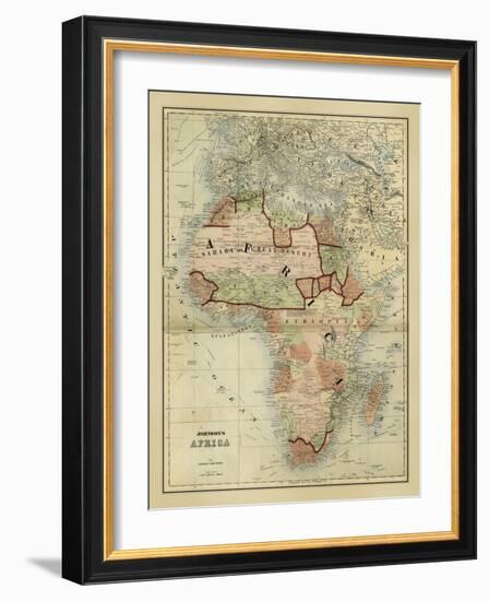 Antique Map of Africa-Alvin Johnson-Framed Art Print