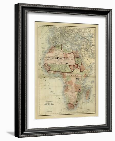 Antique Map of Africa-Alvin Johnson-Framed Art Print