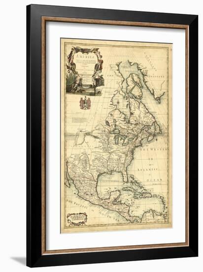 Antique Map of America III-null-Framed Premium Giclee Print