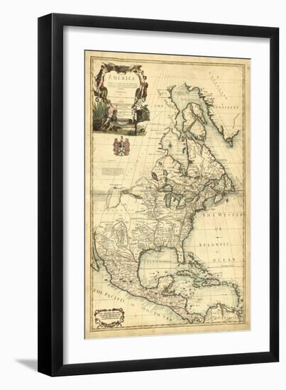 Antique Map of America III-null-Framed Premium Giclee Print