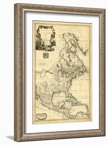 Antique Map of America III-null-Framed Art Print
