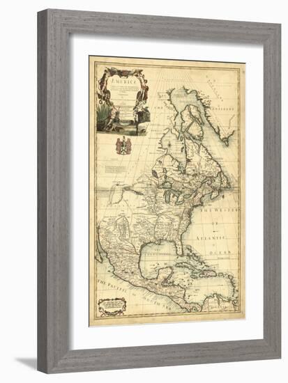 Antique Map of America III-null-Framed Art Print