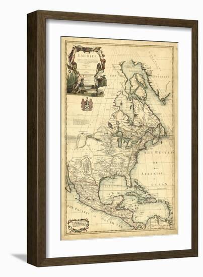 Antique Map of America III-null-Framed Art Print