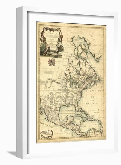 Antique Map of America III-null-Framed Art Print