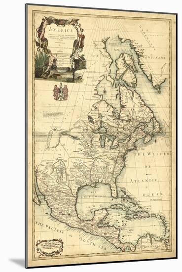 Antique Map of America III-null-Mounted Art Print