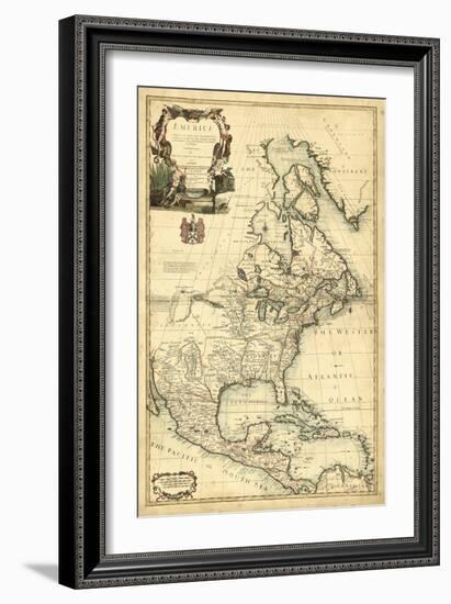 Antique Map of America III-null-Framed Art Print