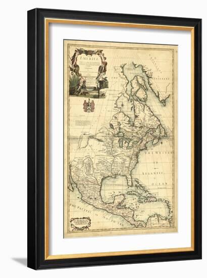 Antique Map of America III-null-Framed Art Print