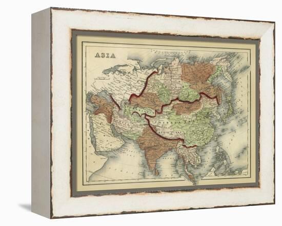 Antique Map of Asia-Alvin Johnson-Framed Stretched Canvas