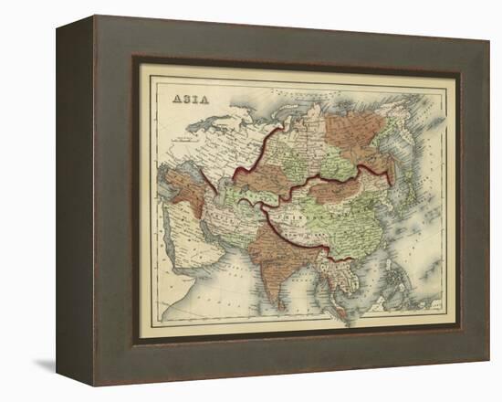 Antique Map of Asia-Alvin Johnson-Framed Stretched Canvas