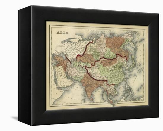 Antique Map of Asia-Alvin Johnson-Framed Stretched Canvas