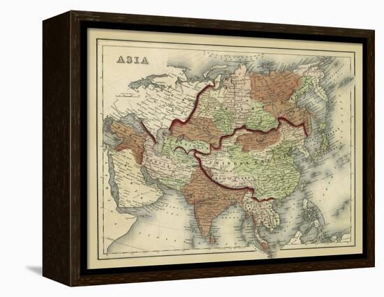 Antique Map of Asia-Alvin Johnson-Framed Stretched Canvas