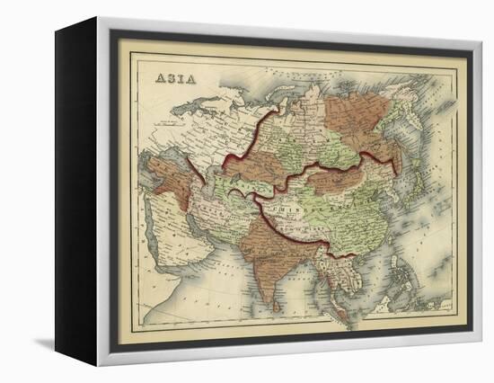 Antique Map of Asia-Alvin Johnson-Framed Stretched Canvas