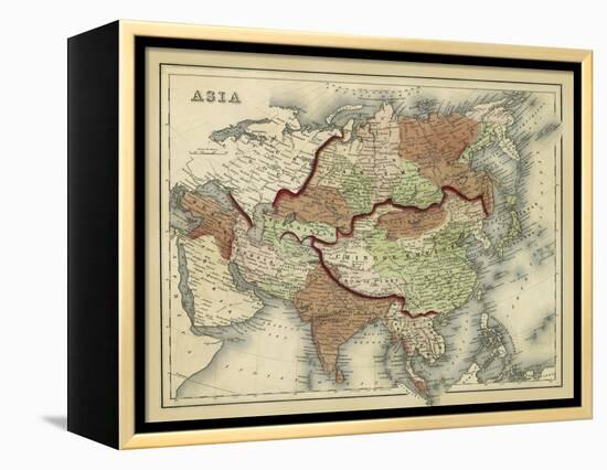 Antique Map of Asia-Alvin Johnson-Framed Stretched Canvas