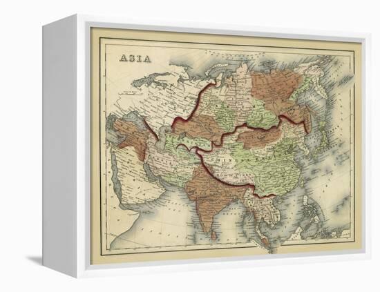 Antique Map of Asia-Alvin Johnson-Framed Stretched Canvas