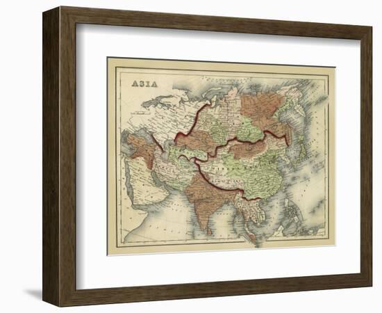 Antique Map of Asia-Alvin Johnson-Framed Art Print