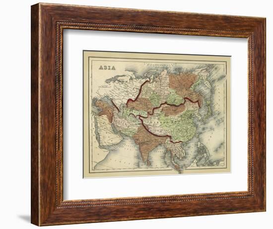 Antique Map of Asia-Alvin Johnson-Framed Art Print