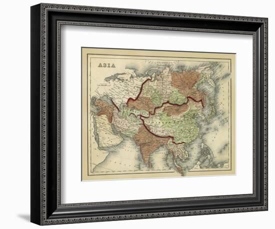 Antique Map of Asia-Alvin Johnson-Framed Art Print