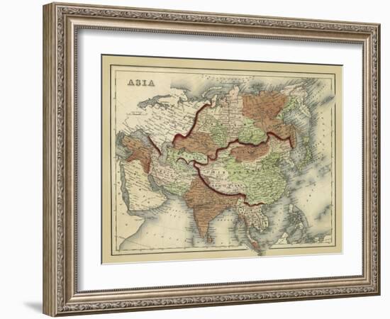 Antique Map of Asia-Alvin Johnson-Framed Art Print