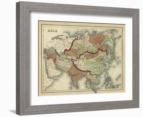 Antique Map of Asia-Alvin Johnson-Framed Art Print