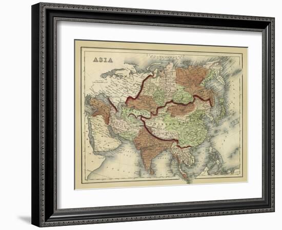 Antique Map of Asia-Alvin Johnson-Framed Art Print