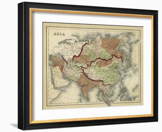 Antique Map of Asia-Alvin Johnson-Framed Art Print