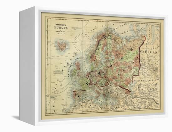 Antique Map of Europe-Alvin Johnson-Framed Stretched Canvas