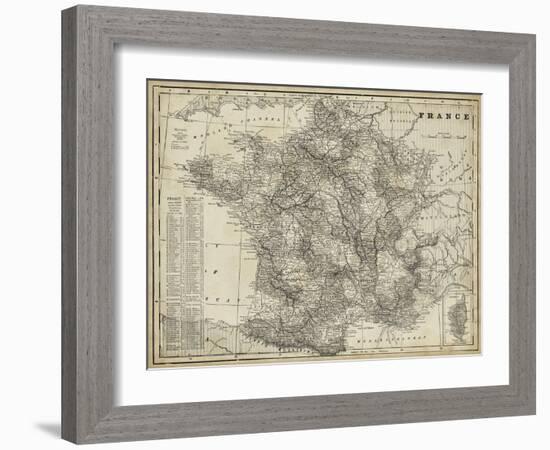 Antique Map of France-Vision Studio-Framed Art Print