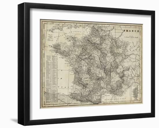 Antique Map of France-Vision Studio-Framed Art Print