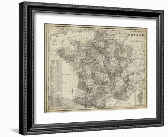 Antique Map of France-Vision Studio-Framed Art Print