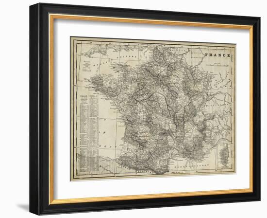 Antique Map of France-Vision Studio-Framed Art Print